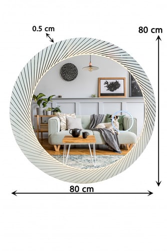 مراية دائرية مودرن مع إضاءة A_13_1