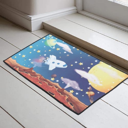 سجادة غرف اطفال شكل رسومات فضاء مقاس 80*50 سم