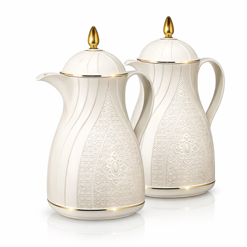 طقم ترامس روز قهوة وشاي 1 لتر عدد 2 قطعة - جديد