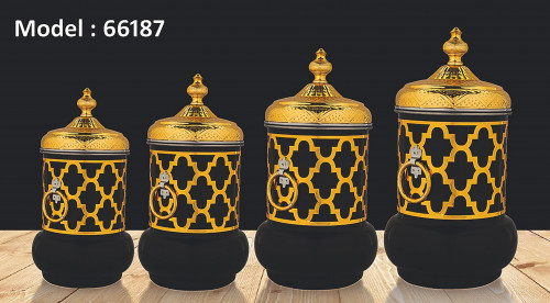 علب بهارات استيل هندي 4 قطع مختلفة الأحجام