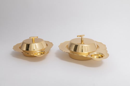 طقم تمرية ذهبي دائري بمقاسين 2 قطع