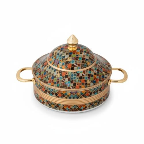 حافظة طعام هندي هرمي كبير ملون