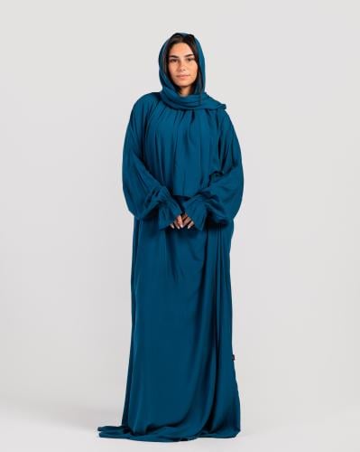 شرشف صلاة تركوازي غامق- لف بربطة جانبية