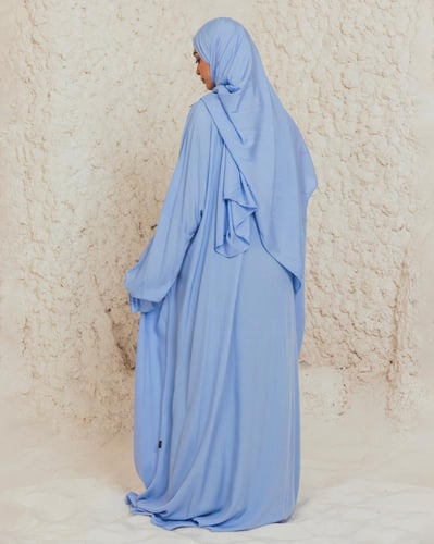 شرشف صلاة أزرق سماوي - لف بربطة جانبية