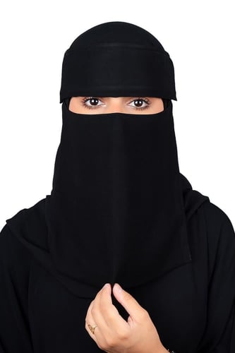 نقاب مقوى بردة وسط بشعار MT