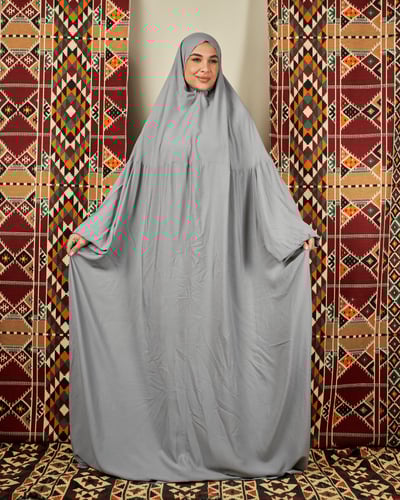 شرشف صلاة رمادي غامق - بخنق مطاط