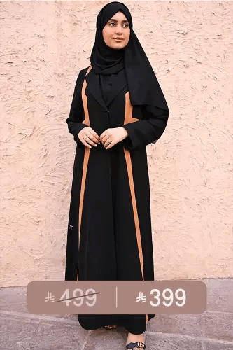 عباية بليزر سوداء بتفاصيل جملية أنيقة