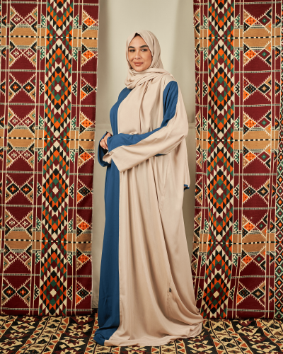 شرشف صلاة بلونين البيج والتركوازي الغامق -سحاب