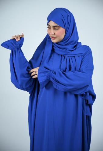 شرشف صلاة ازرق - لف برابطة جانبية