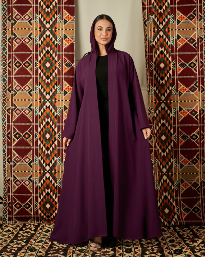 عباية بنفسجية كريب بقصة كلوش