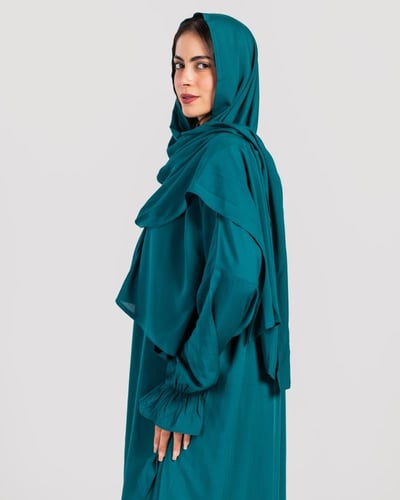 شرشف صلاة تركوازي فاتح - لف بربطة جانبية