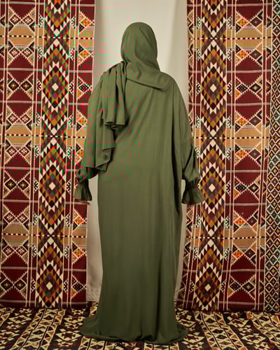 شرشف صلاة زيتي - لف بربطة جانبية