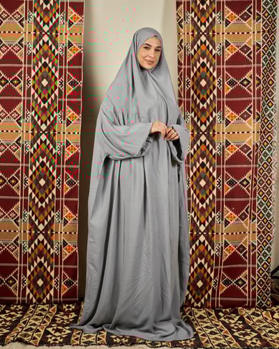 شرشف صلاة رمادي غامق - بخنق مطاط