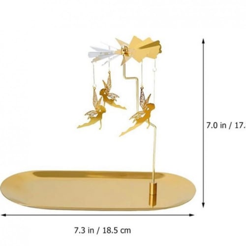 حامل شموع دوار أنيق معدن ذهبي