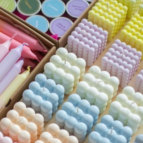 باكج 12 حبة شموع ببلز ملونة