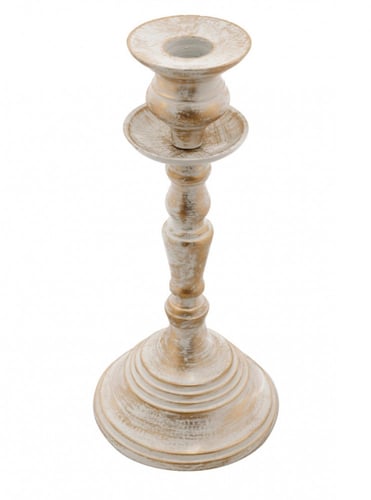 شمعدان فكتوري أبيض و ذهبي