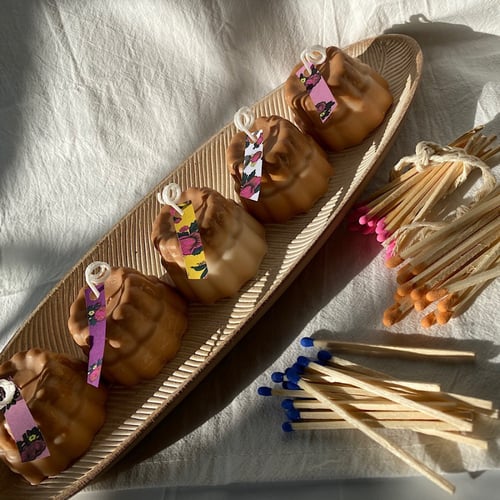 شموع كريم كراميل 5 قطع