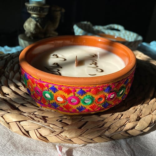 شمعة فخارية تُراثية