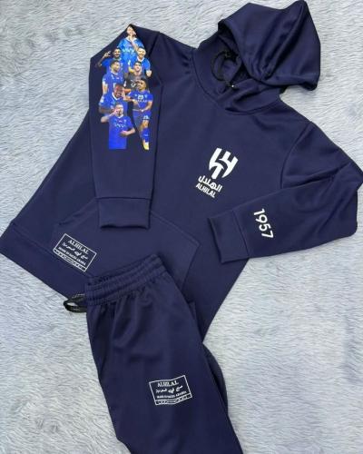 طقم بلوفر وبنطلون نادي الهلال بطباعة صور اللاعبين