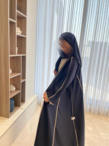 Navy X Gray abaya