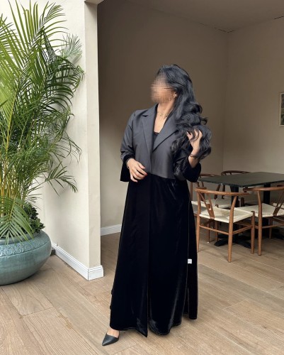 Black velvet Abaya