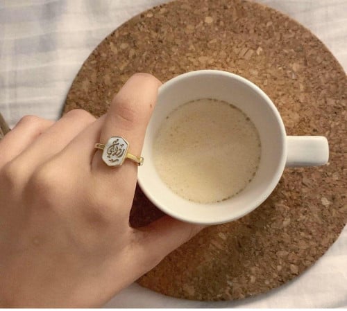 خاتم فضه خالص مع فص زيركون