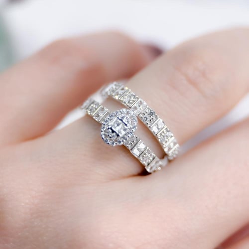 Elegant Two-Tone 925 Silver Ring
