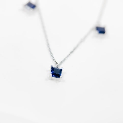 Silver 925 Choker with Dangling Zircon Stones