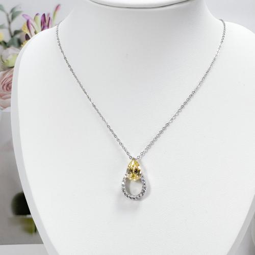 Silver 925 Choker with Yellow Zircon