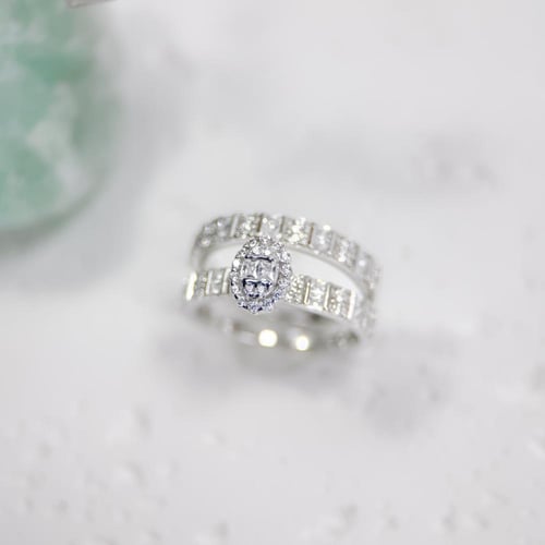 Elegant Two-Tone 925 Silver Ring
