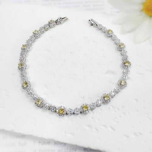 925 Silver Bracelet Elegant Zircon Design