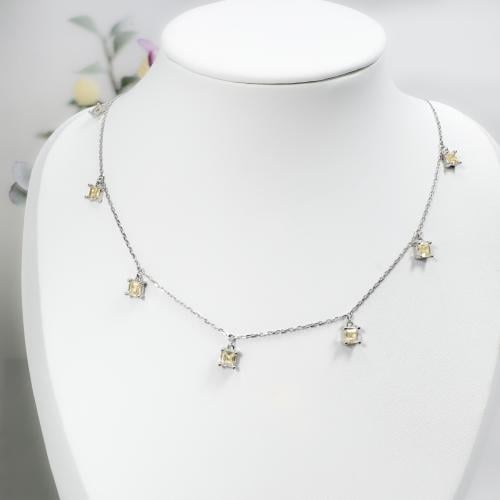 Silver 925 Choker with Dangling Zircon Stones