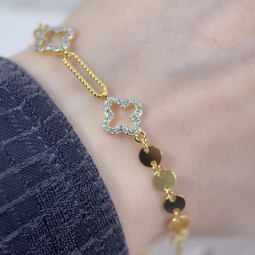 925 Silver Bracelet Soft Gold Plated Design