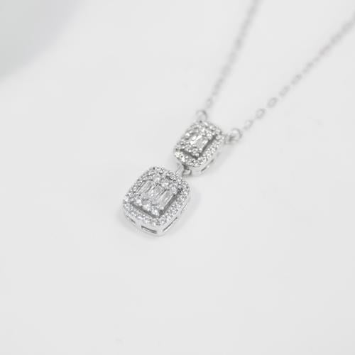 Silver 925 Double Baguette Design Choker