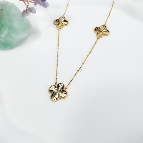 925 Silver Choker Clover Flower Design (1)