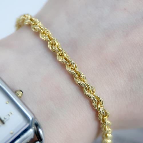 925 Silver Bracelet Gold Plated Rope Design