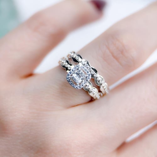 Modern Two-Tone 925 Silver Ring