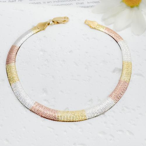 925 Silver Bracelet Flat Snake Mix Design