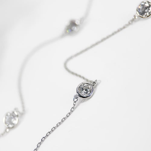925 Silver Necklace with Zircon Stones