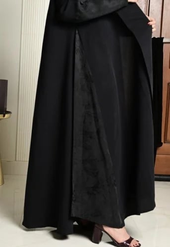 Washed silk fabric black Japanese plain