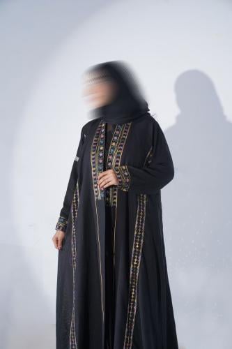 Linen abaya with chiffon lining