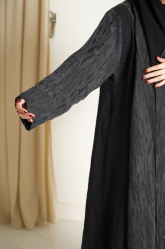 Silk washed black Japanese abaya fabric