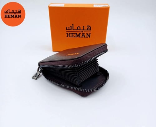 محفظة بطاقات بسحاب جلد هيمان
