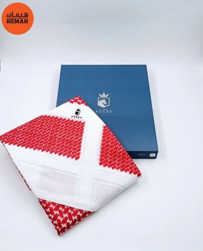 شماغ عساف لورد احمر غامق