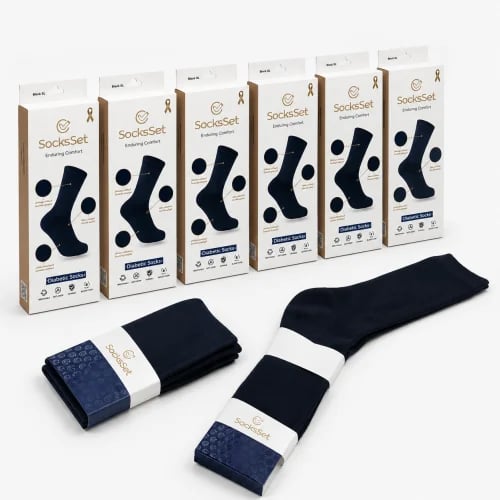 جوارب SocksSet لمرضى السكري والرياضيين – 6 حبات