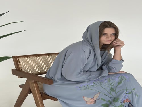 عباية كريب صيفية سماويه