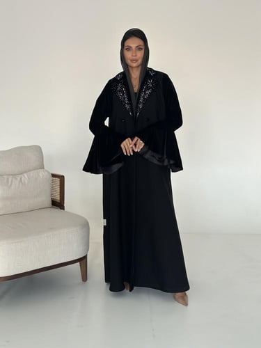 عبايه كريب و مخمل