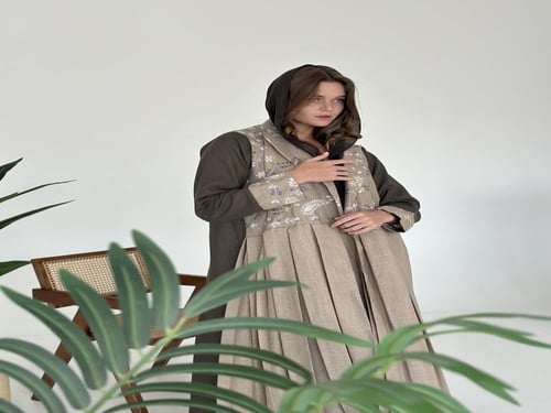 عباية لنن زيتي مع بيج