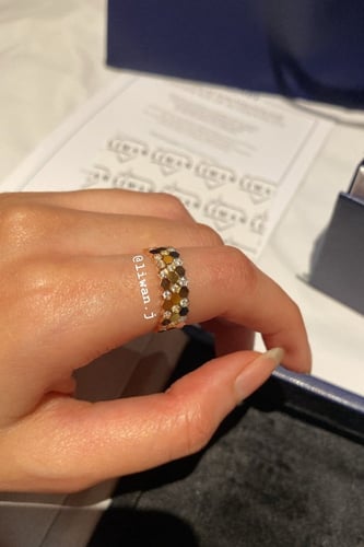 خاتم بي ماي لوف نص دايموند -روز قولد