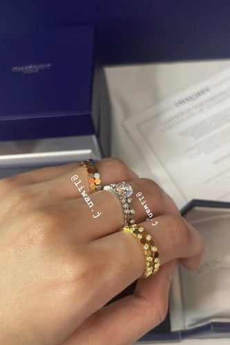 خاتم بي ماي لوف نص دايموند-قولد